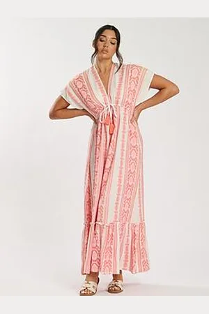 South Beach Jacquard V Neck Maxi Dress