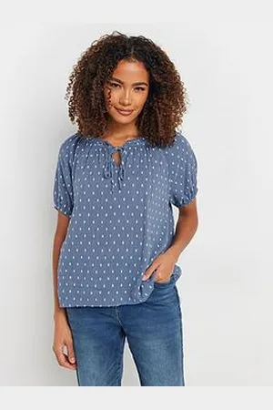 M&Co Dobby Gypsy Short Sleeve Top