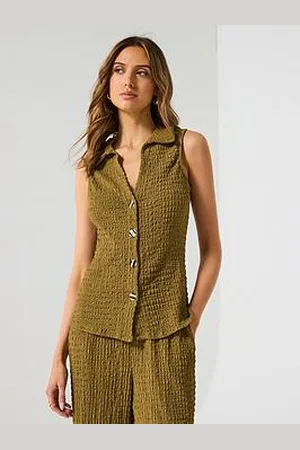 Very Longline Button Thru Waistcoat Top Co-Ord