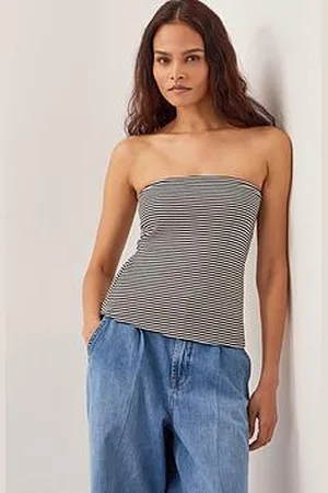 Monsoon Billie Bandeau Stripe Top - Ivory