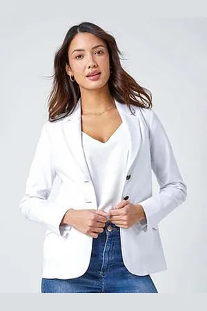 Roman Stretch Button Detail Blazer