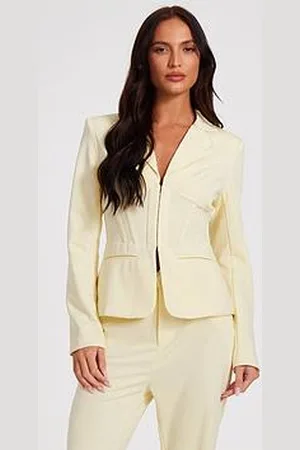 Quiz Lemon Woven Tailored Blazer