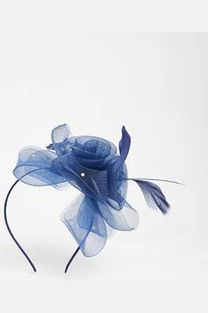 Quiz Navy Feather Headband Fascinator