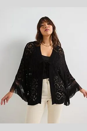 Very Fringed Knitted Kimono