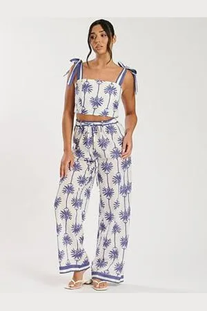 South Beach Printed Tie Shoulder Top