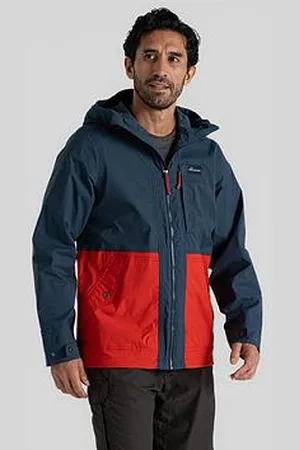 Craghoppers Mens Pandion Waterproof Jacket - Stone / Pimento Red