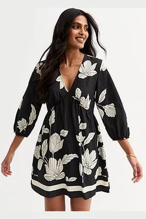 New Look Floral Print Mini Smock Dress