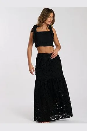 South Beach Broderie Midi Skirt