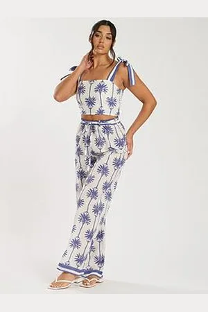 South Beach Printed Tie Waist Pant