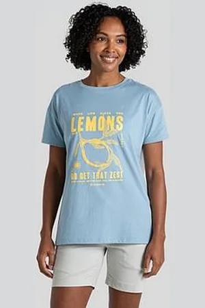 Craghoppers Womens Yago Short Sleeved Top -Nimbus Lemon Print
