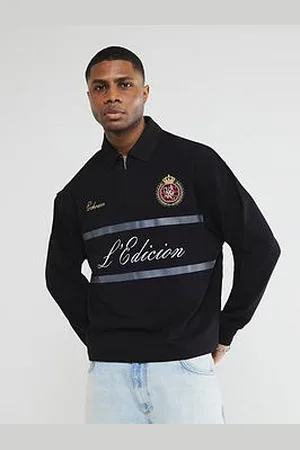 River Island Long Sleeve Rugby Polo Shirt