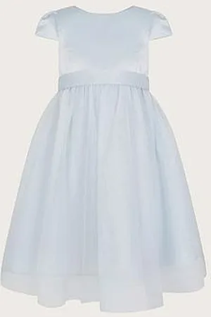Monsoon Girls Tulle Bridesmaid Dress - Pale Blue