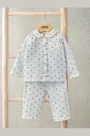 Mamas & Papas Baby Girls Floral Scalloped Pyjamas