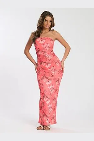 South Beach Printed Mesh Maxi Dress