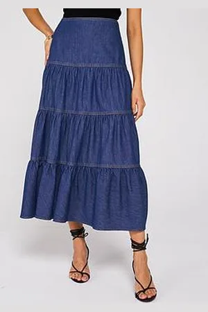 Very Tiered Denim Skirt