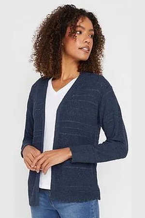 M&Co Tape Yarn Long Sleeve Cardigan
