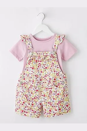 Very Girls Floral Dungaree And T-Shirt Set