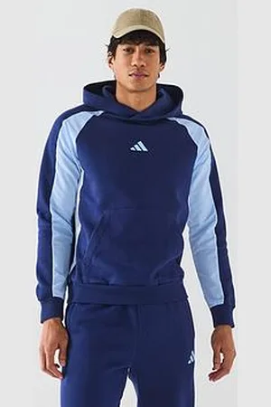 adidas Mens Seasonal Essentials Colourblock Hoodie - Blue