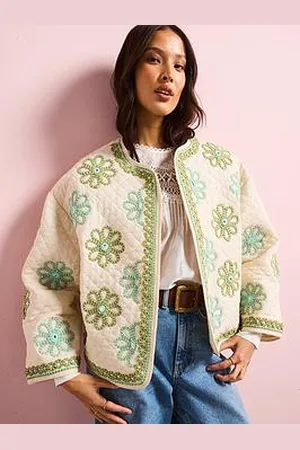 Very Padded Oversized Embroidered Floral Jacket