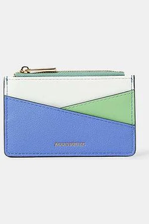 Accessorize Diagonal Colourblock Cardholder - Mint/Blue