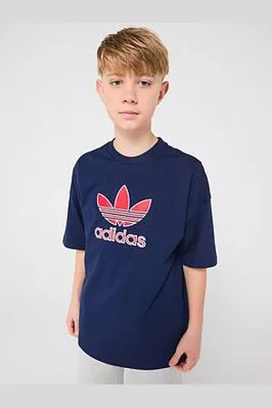 adidas Junior Boys Oversize Trefoil T-Shirt - Blue