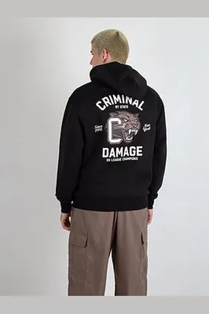 Criminal Damage Panthers Varsity Graphic Backprint Hoodie