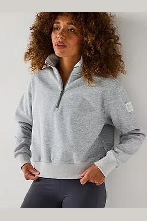 Gym + Coffee Womens Training Ribbed Quarter Zip