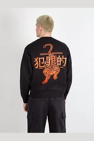 Criminal Damage Mount Tiger Graphic Backprint Crew Sweat Top