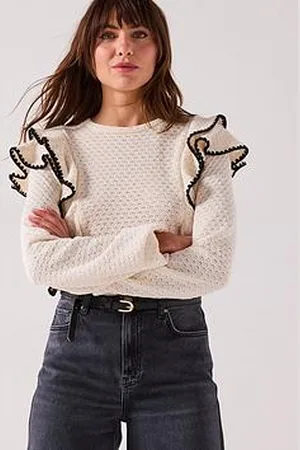 Very Contrast Frill Loose Fit Jumper