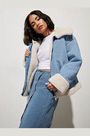 PixieGirl Petite Denim Aviator Jacket