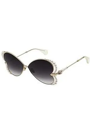 Vivienne Westwood Heart Shaped Butterfly Frame With Pearls Sunglass