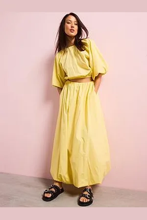 Very Cotton Puffball Midi Skirt Co-Ord