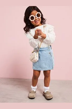Monsoon Girls Jewel Embellished Denim Skort