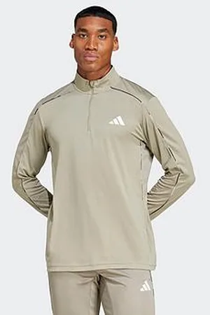 adidas Mens Training Camo 1/4 Zip Top - Grey
