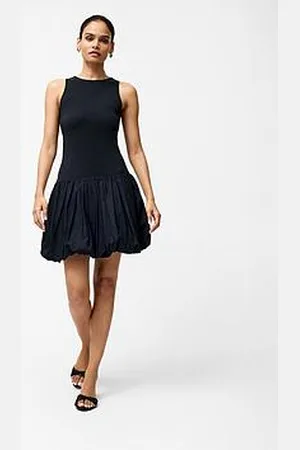 French Connection Cotton Bubble Hem Sleeveless Mini Dress