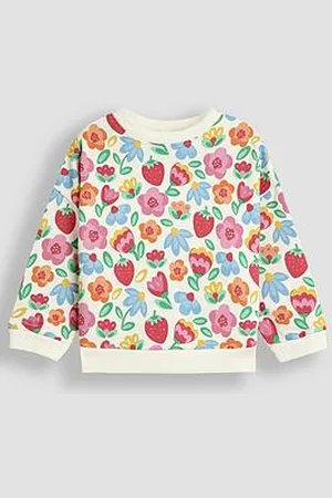 JoJo Maman Bébé Girls Strawberry Floral Sweatshirt