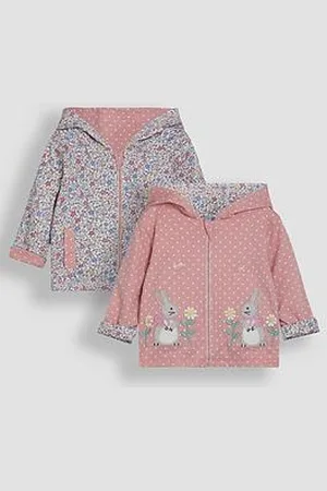 JoJo Maman Bébé Girls Bunny Applique Reversible Hoodie