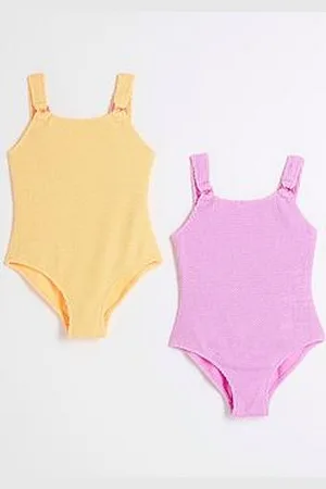 River Island Girls Pack Of 2 Textured Swimsuits - /Pink