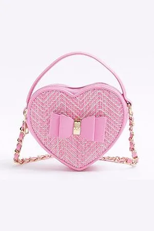 River Island Girls Heart Cross Body Bag - Pink