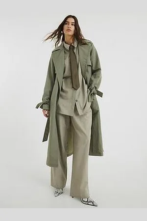River Island Relaxed Wrap Trench - Khaki