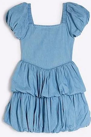 River Island Girls Bubble Hem Dress - - Blue