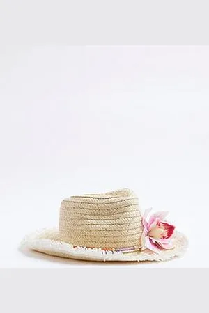 River Island Girls Orchid Straw Cowboy Hat