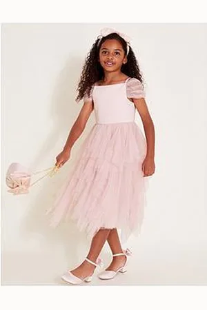 Monsoon Girls Scarlett Bardot Tulle Ruffle Dress