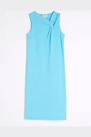 River Island Girls Knot T-Shirt Washed Midi Dress