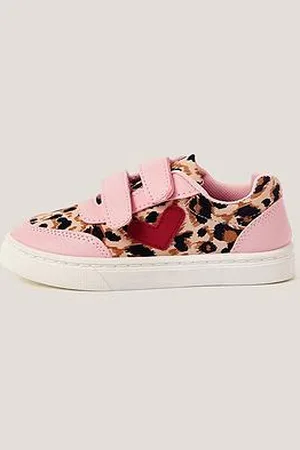 Monsoon Girls Leopard Print Rip-Tape Trainers