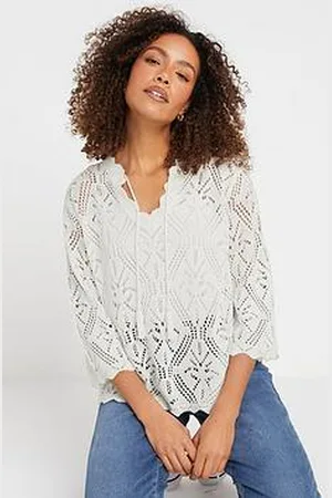 M&Co Scallop V-Neck Long Sleeve Jumper