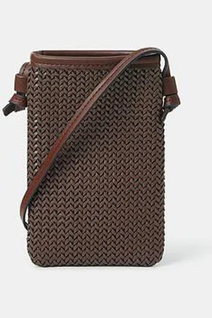 Accessorize Weave Phone Bag - Chocolate