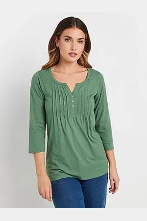 Long Tall Sally Pintuck Henley Top