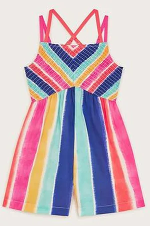Monsoon Girls Strappy Stripe Playsuit
