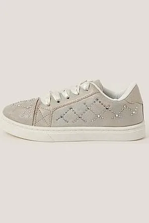 Monsoon Girls Iridescent Diamante Trainers